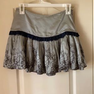 Earl Jean Silk Ruffle Mini Skirt